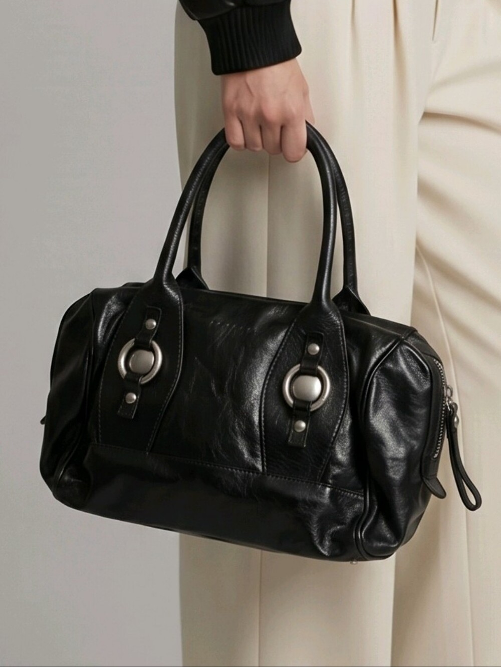 NANNINI LEATHER SHOULDER BAG